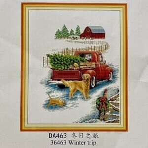 Joy Sunday Cross Stitch Kit 36463 Winter Trip Pre-printed Fabric Arts & Crafts